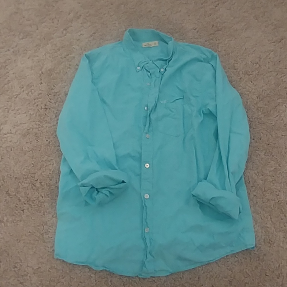 Turquoise Hollister button down